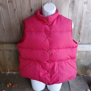 Vintage 80s LL Bean Goose Down Puffer Vest Women’s Lg. Hot Pink